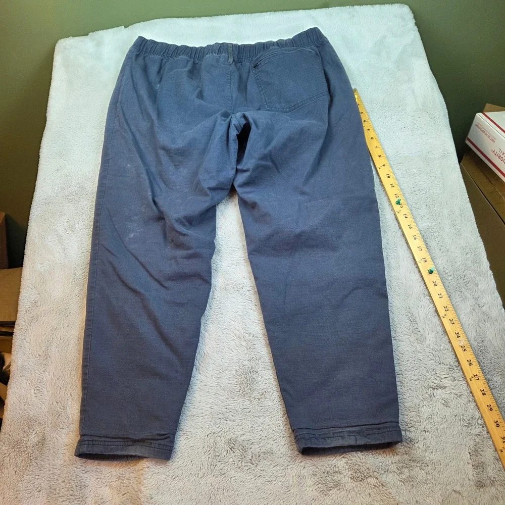 L.L.‎ Bean Cotton Fleece Lined Pants Mens XL 30 Drawstring Zip Pockets Blue